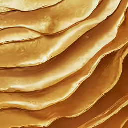 close up of gold colored waves made from paper