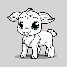 a cartoon lamb with a black and white background,a baby lamb with big eyes