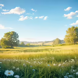 sun shining in the background on an empty field