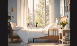the bedroom is clean and ready for someone to use