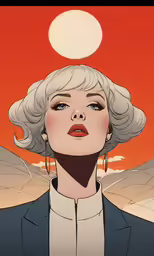 an illustration of a woman with white hair