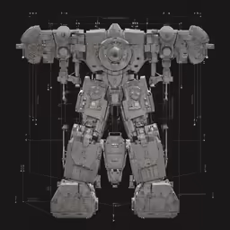 a drawing of a large war machine in grey paper