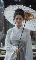 a person is holding an umbrella outside