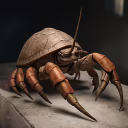 a statue of a giant crab on the ground