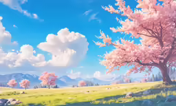 there are clouds in the sky above a field