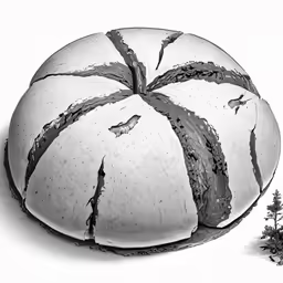 a large white pumpkin sitting on top of snow covered ground