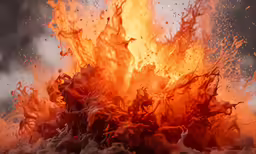 a fire with some very bright yellow flames on it