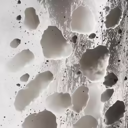 the water is filled with bubbles in black and white