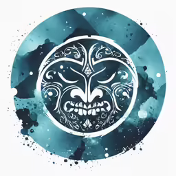 an artistic mask is shown on the white background