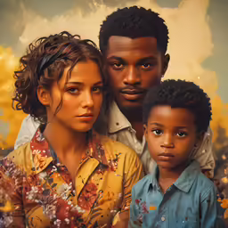 an african american family posing for a photo
