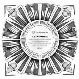 a circular design with forks and knifes