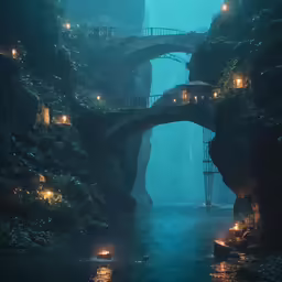 a bridge that leads to the other side of a cliff