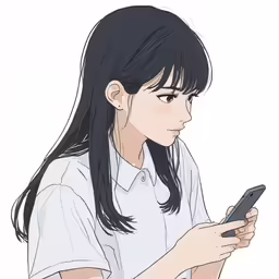 a woman is texting on her phone