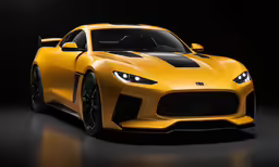 the new yellow car in the dark