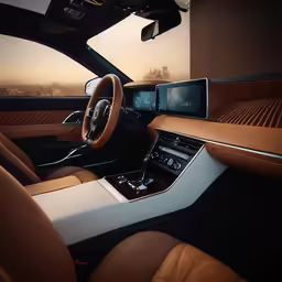 the interior of an suv with dashboards and dashboard lights