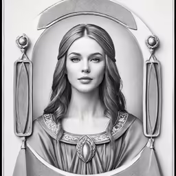 a drawing of the face of a woman