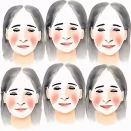 various angles of the face showing different stages of aging