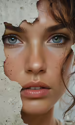 a woman with frecks on her face posing