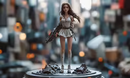a action figure is holding an ak rifle