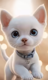 an adorable kitten wearing blue eyes is posing