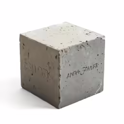 a small concrete block with some writing on it