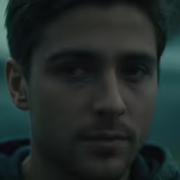 a male in a black hoodie looks forward