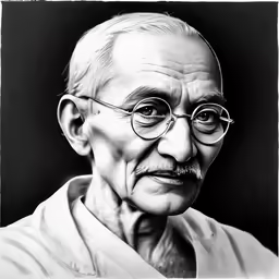 a black and white portrait of a man with glasses
