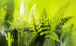 the large image is made up of leafy plants