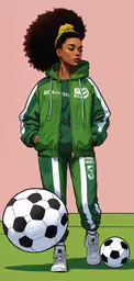 an illustration of a person standing next to a soccer ball,a person standing near a soccer ball on a field