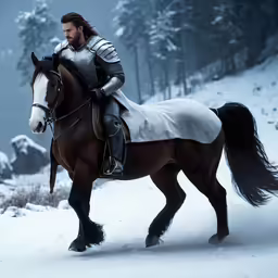 a male in a knight outfit on top of a horse