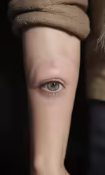 the blue eye is showing the skin pattern