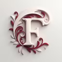 decorative cutouts from metal materials to create letter e