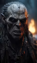 an evil looking man with dreads on his head