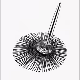 black and white photo of a fan with two large blades