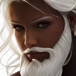 the woman with the white beard has hair on
