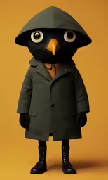 an animal with a hooded coat and glasses