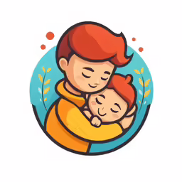 the child and mom hug each other
