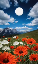 a group of flowers are near one another