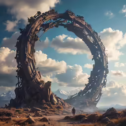 the giant building is located near an open field