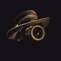 a pair of headphones sitting on top of a bag
