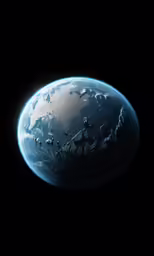 a black background with the earth seen in high resolution