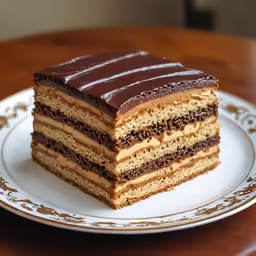 there is a piece of chocolate cake on the plate