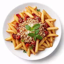 a plate that has french fries on it