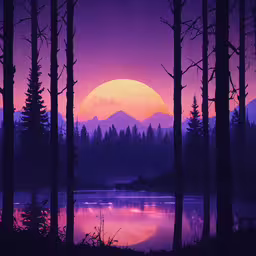 the sun is setting on the mountain top with some water,the sun rises over a large mountain near a lake with a pond