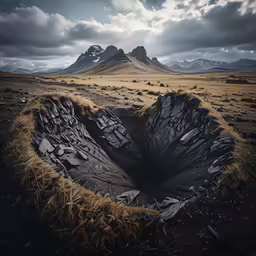 there is an empty hole in the ground