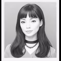 a young woman wearing a choker around her neck