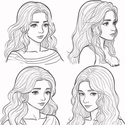 how to draw a girl with four hair types
