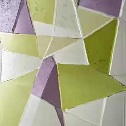 a large piece of multicolored art tile with an abstract design