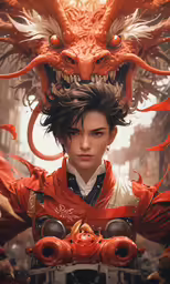 an art print of a girl with her hair in a dragon head