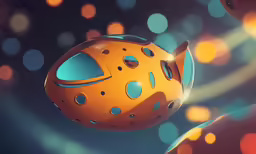 abstract image of an orange, round object against a black background